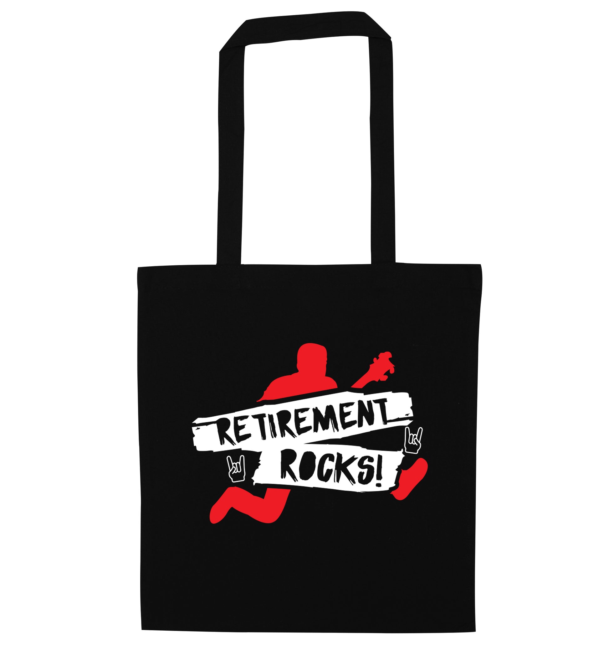 Retirement Rocks black tote bag