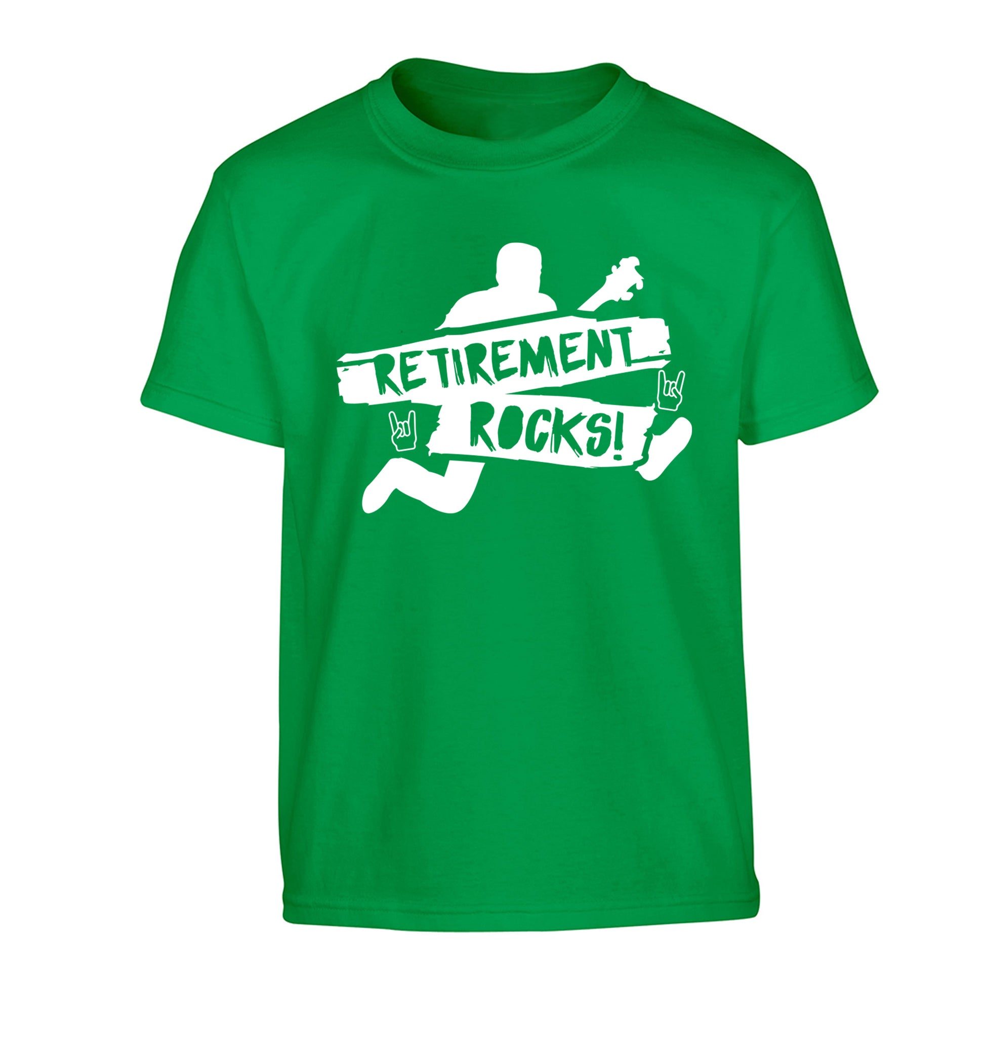Retirement Rocks Children's green Tshirt 12-13 Years