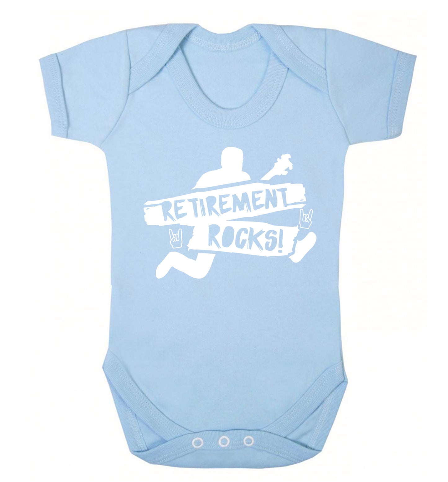 Retirement Rocks Baby Vest pale blue 18-24 months