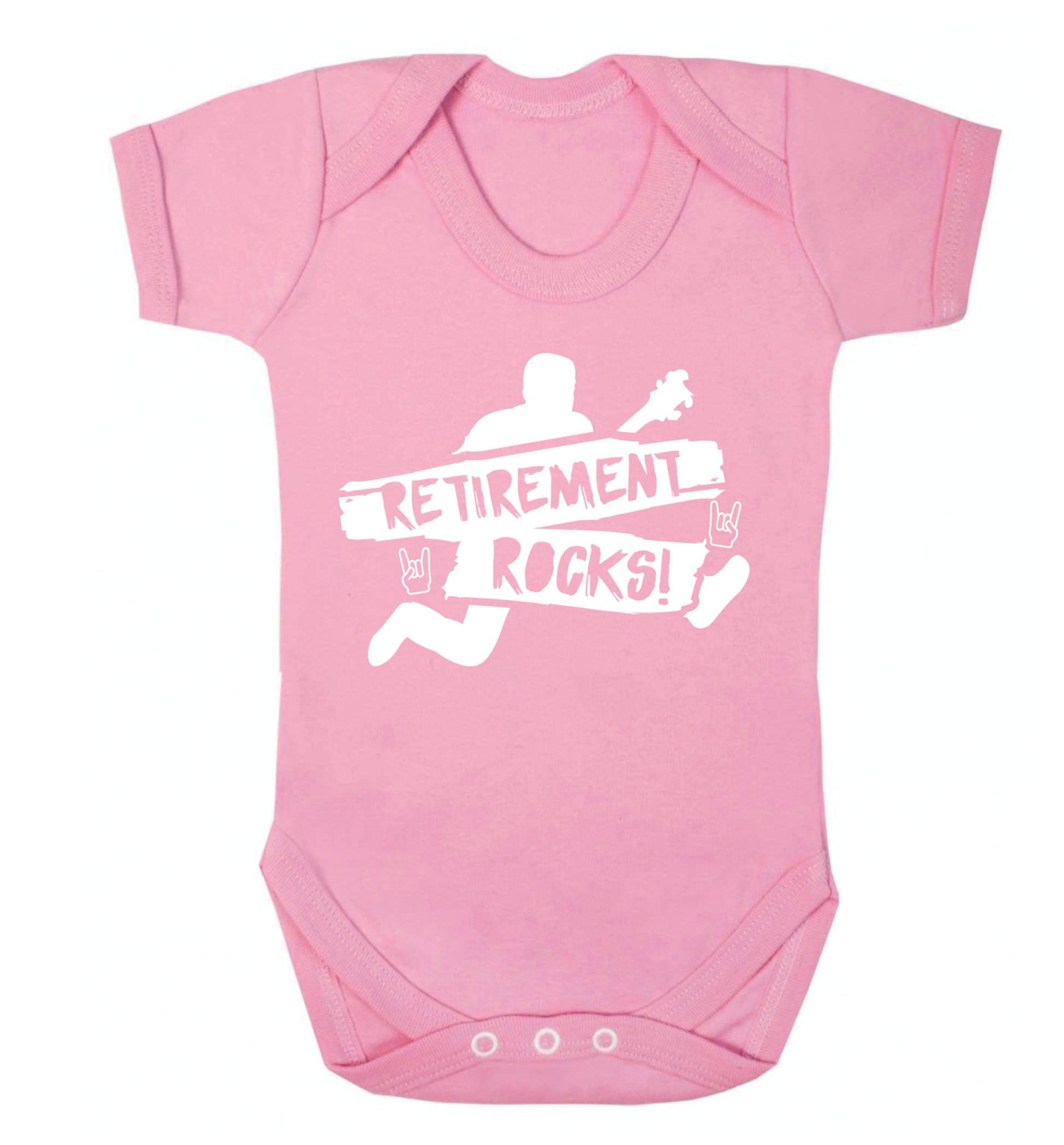 Retirement Rocks Baby Vest pale pink 18-24 months