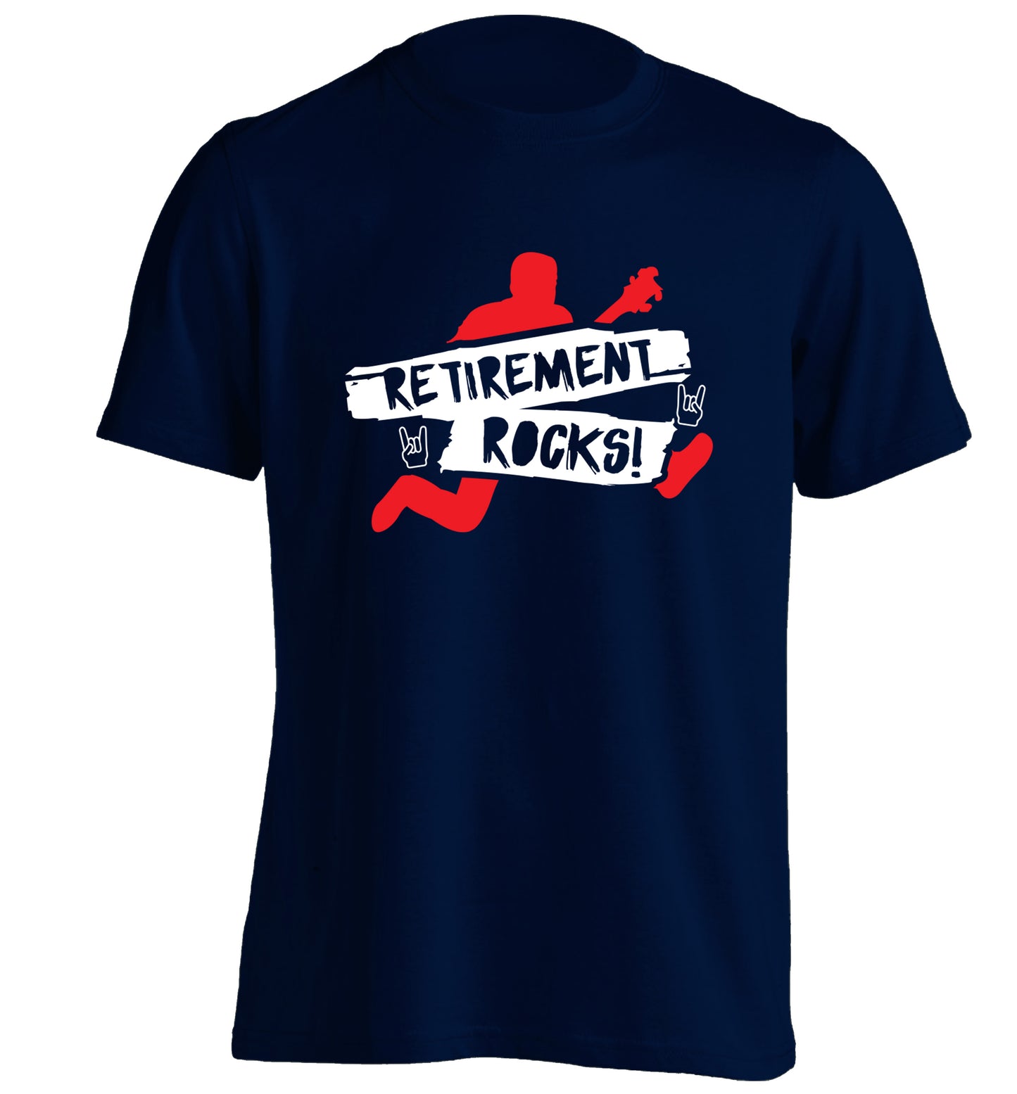 Retirement Rocks adults unisex navy Tshirt 2XL