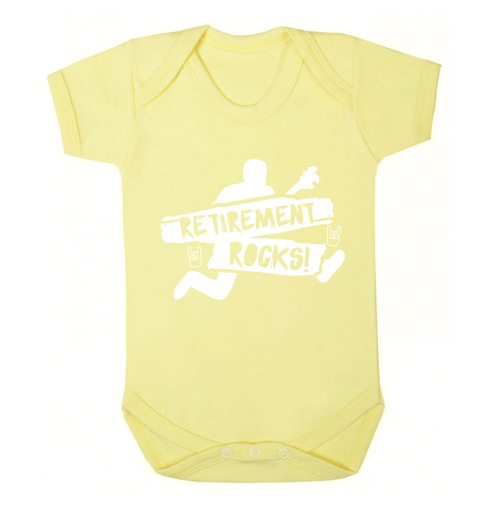 Retirement Rocks Baby Vest pale yellow 18-24 months