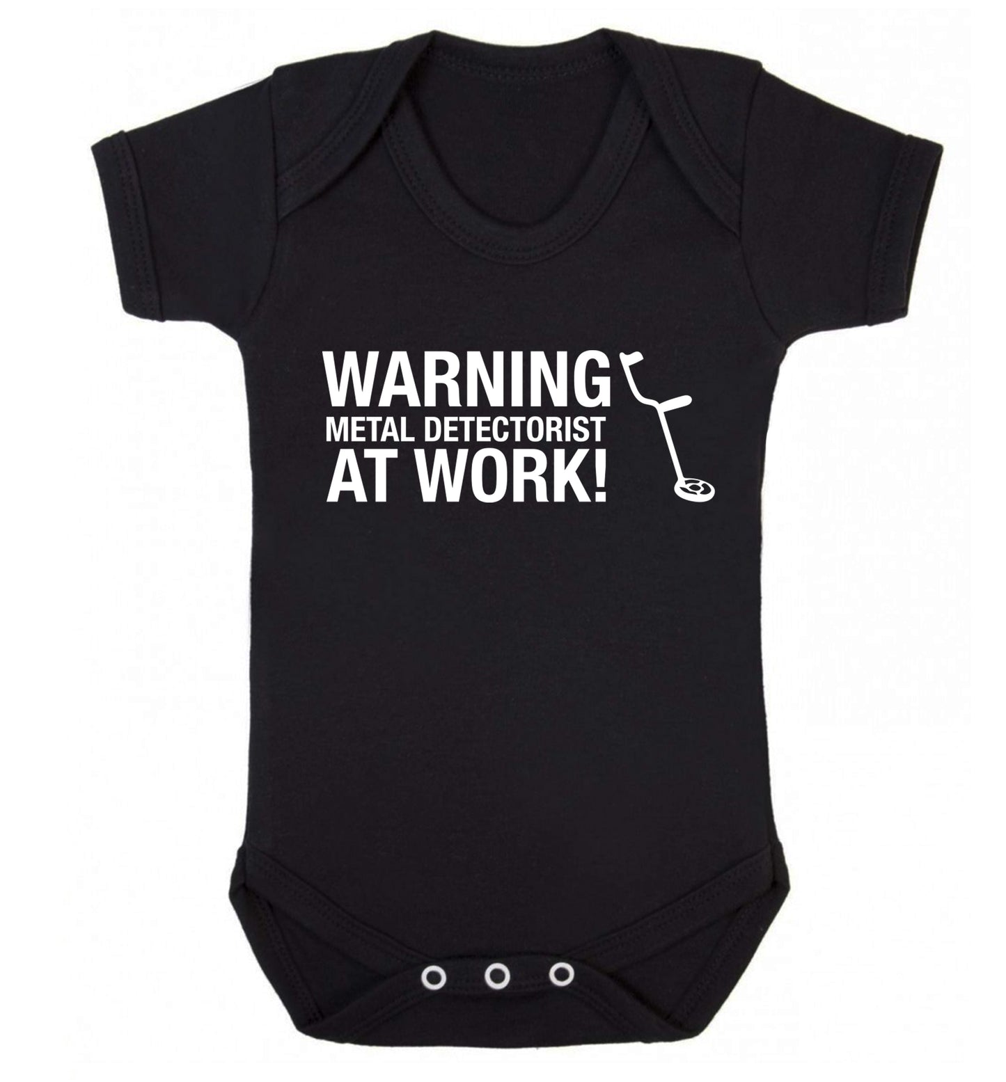 Warning metal detectorist at work! Baby Vest black 18-24 months