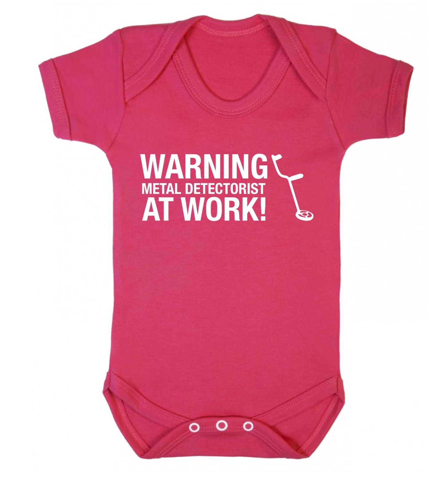 Warning metal detectorist at work! Baby Vest dark pink 18-24 months