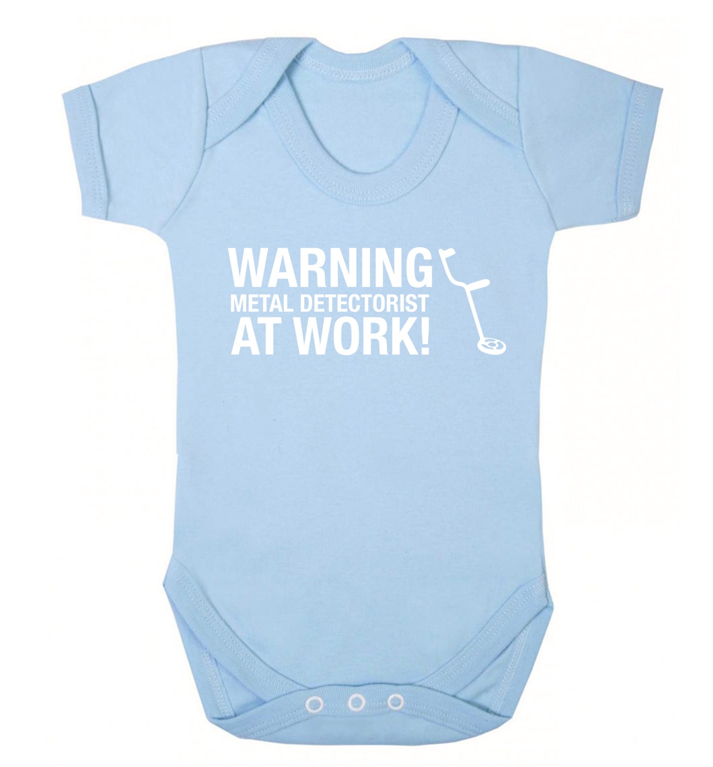Warning metal detectorist at work! Baby Vest pale blue 18-24 months