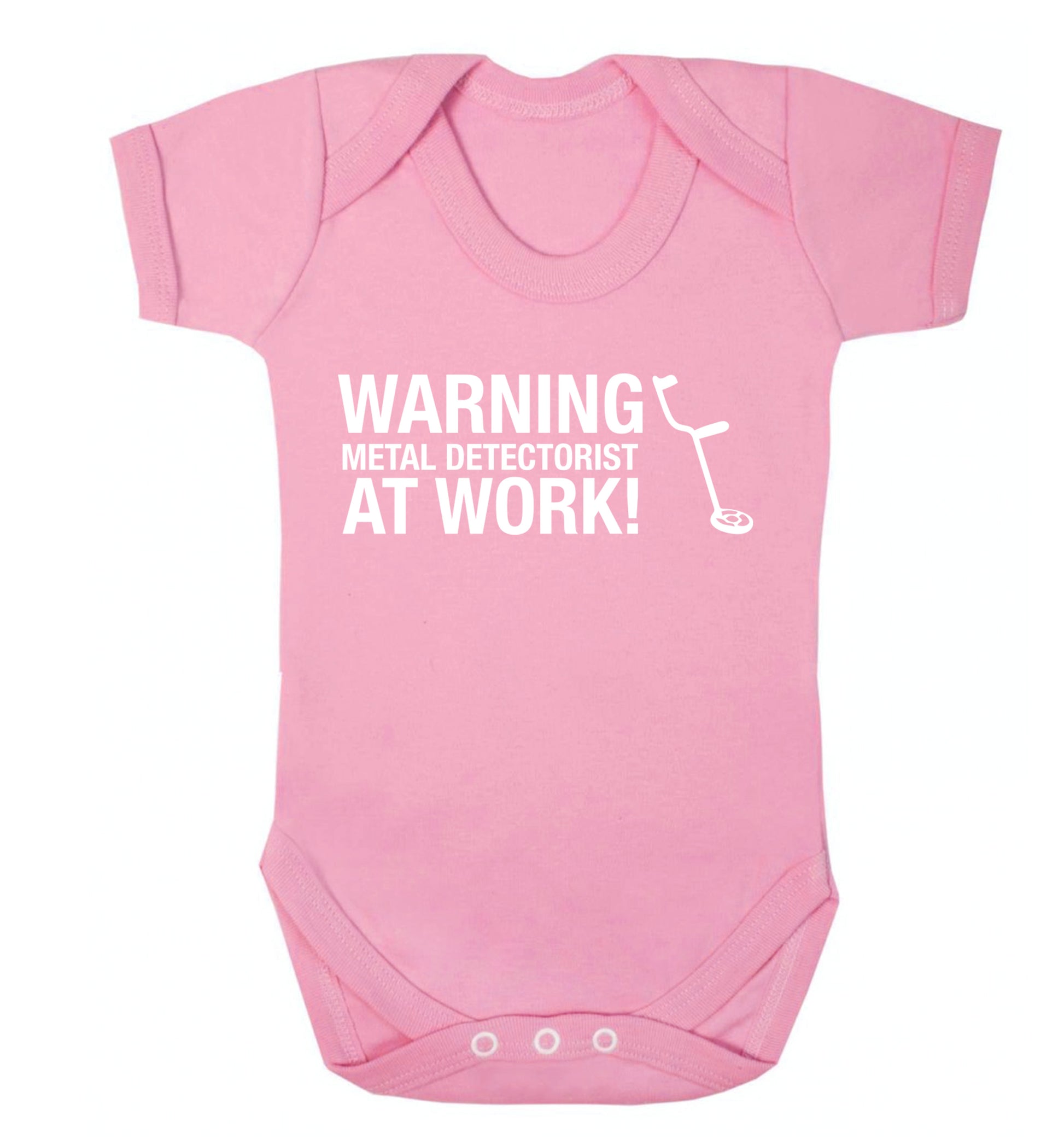 Warning metal detectorist at work! Baby Vest pale pink 18-24 months