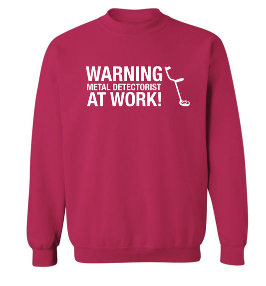 Warning metal detectorist at work! Adult's unisex pink Sweater 2XL