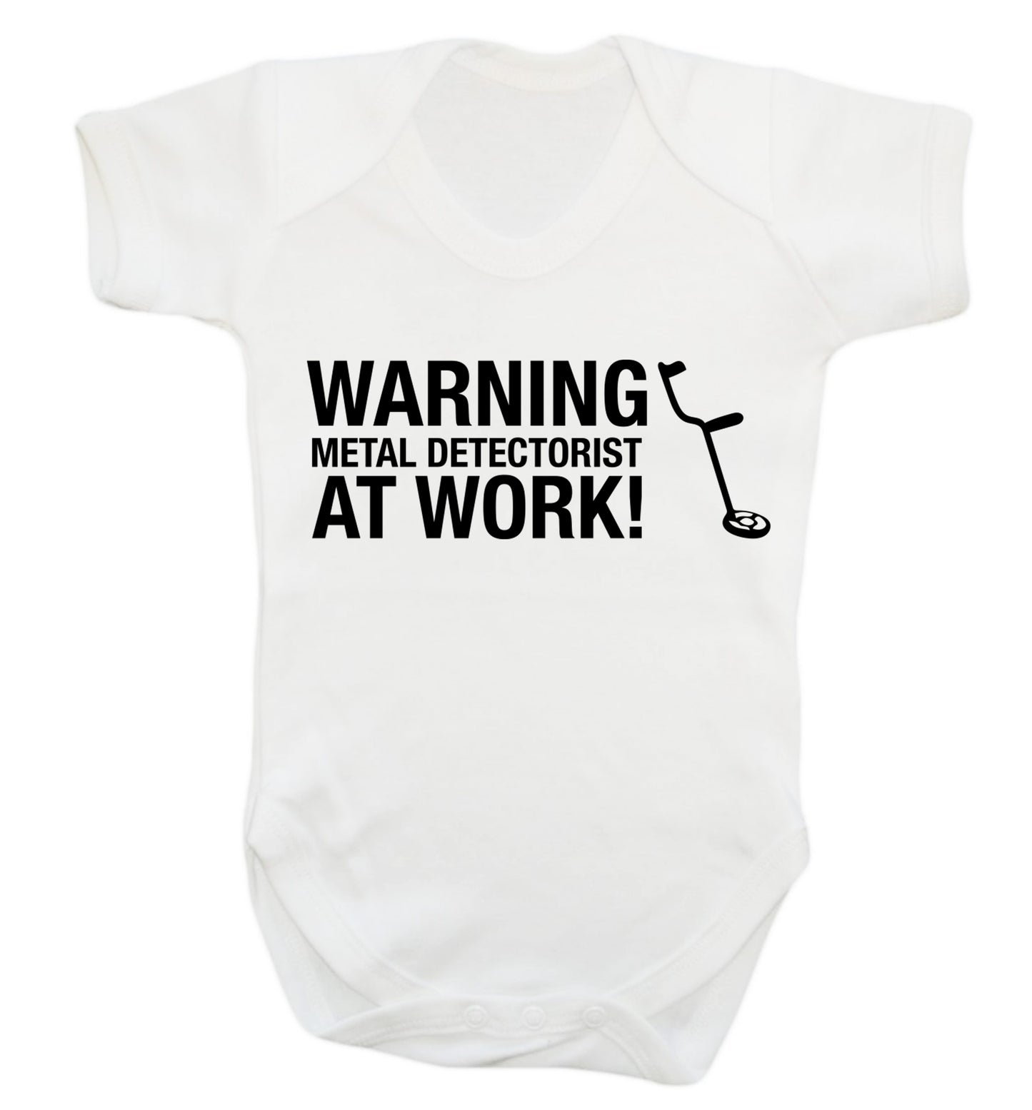 Warning metal detectorist at work! Baby Vest white 18-24 months