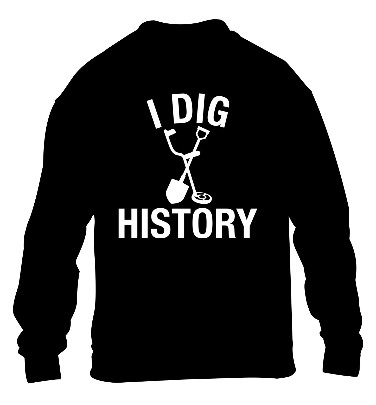 I dig history children's black sweater 12-13 Years