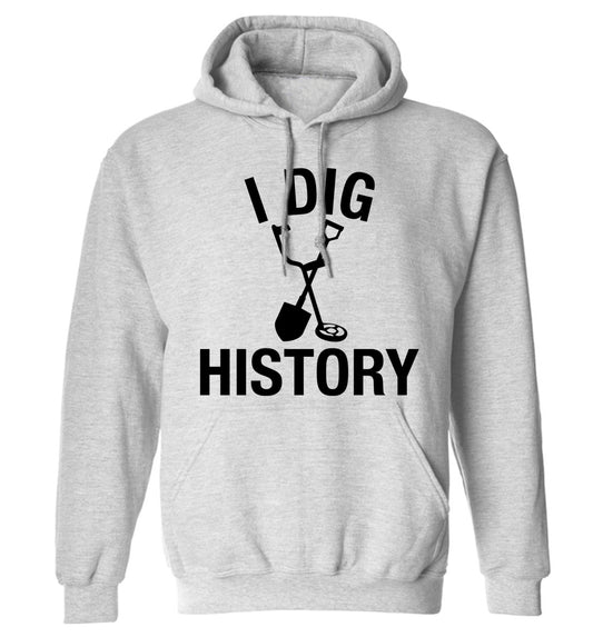 I dig history adults unisex grey hoodie 2XL