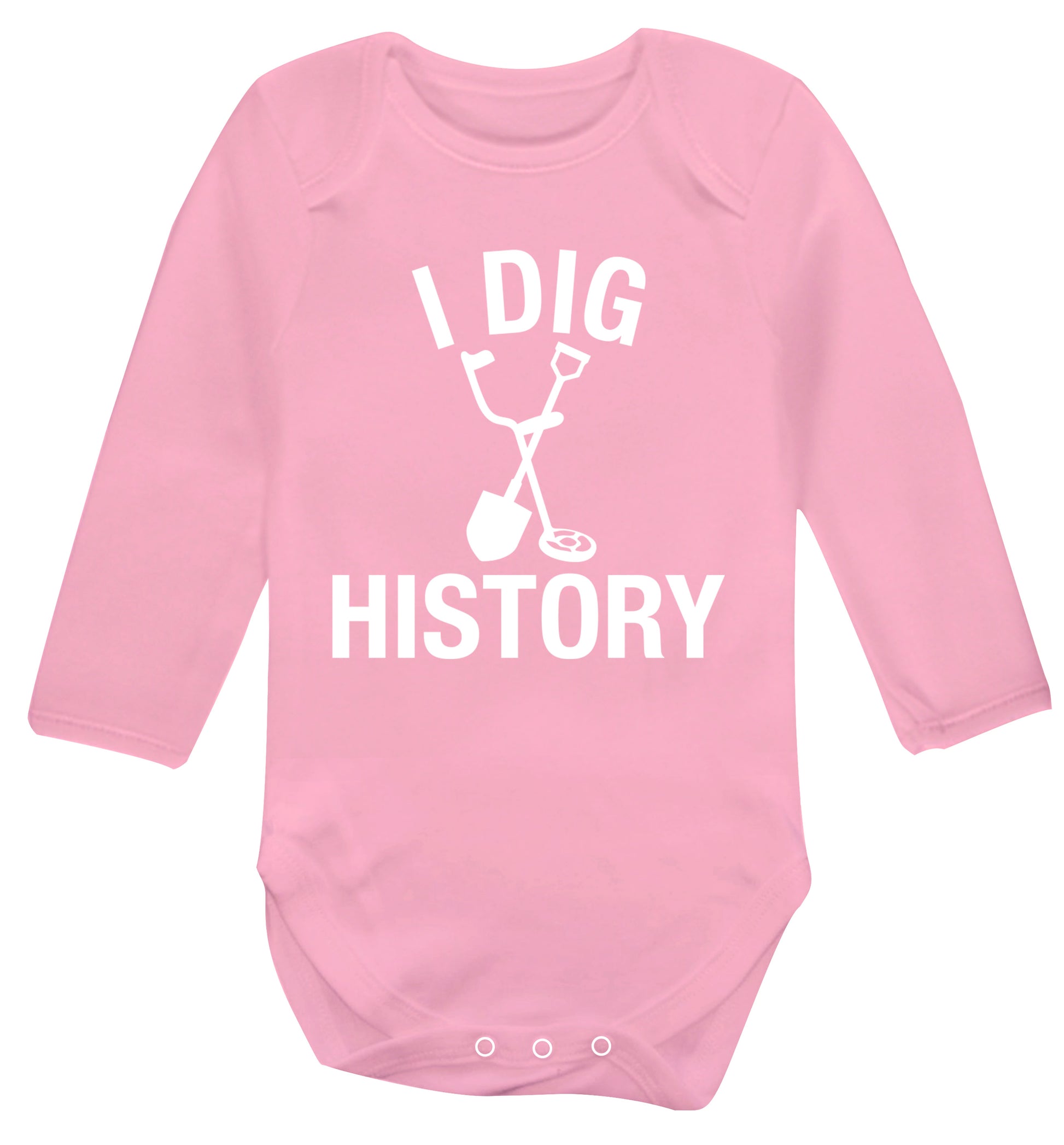 I dig history Baby Vest long sleeved pale pink 6-12 months