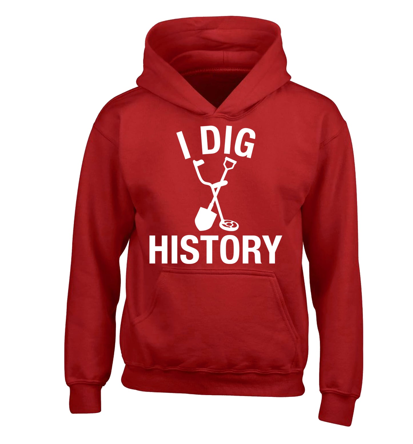 I dig history children's red hoodie 12-13 Years
