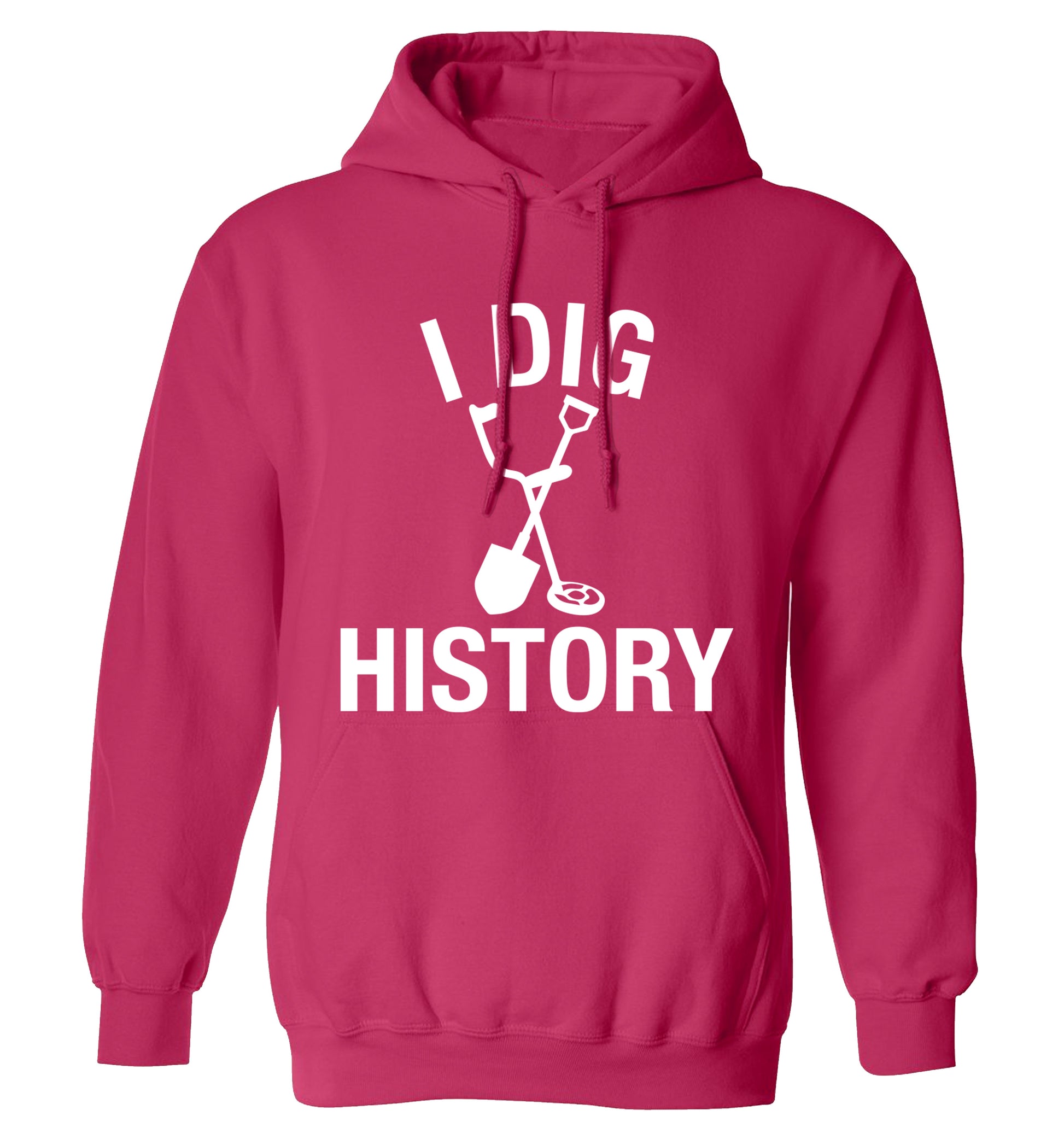 I dig history adults unisex pink hoodie 2XL