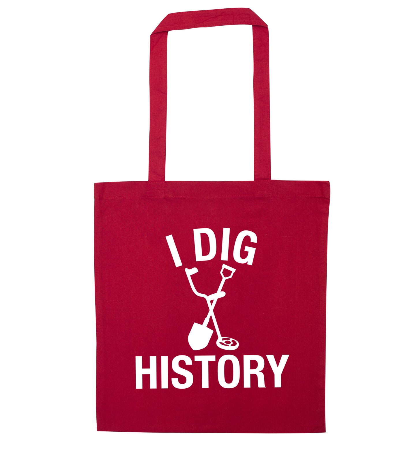 I dig history red tote bag