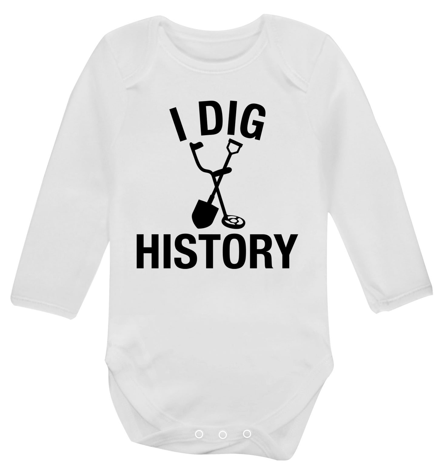 I dig history Baby Vest long sleeved white 6-12 months