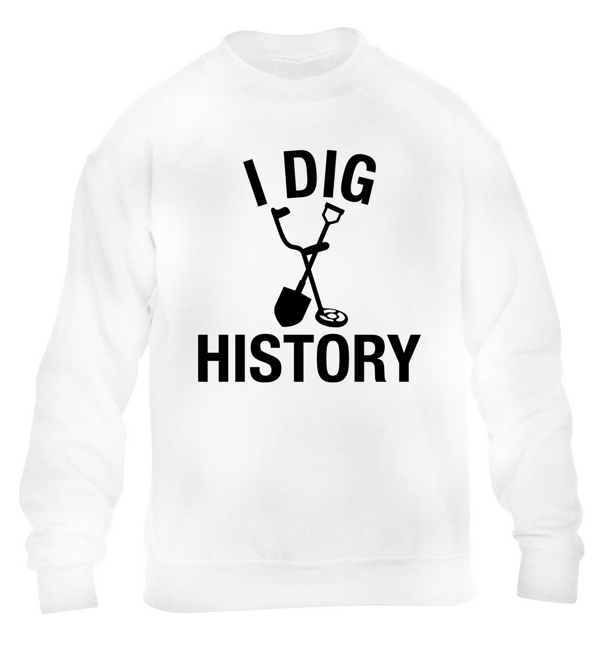 I dig history children's white sweater 12-13 Years