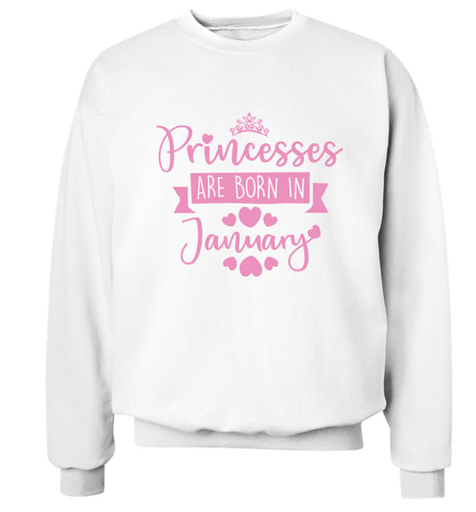 Princesses are born in January Adult's unisex white Sweater 2XL
