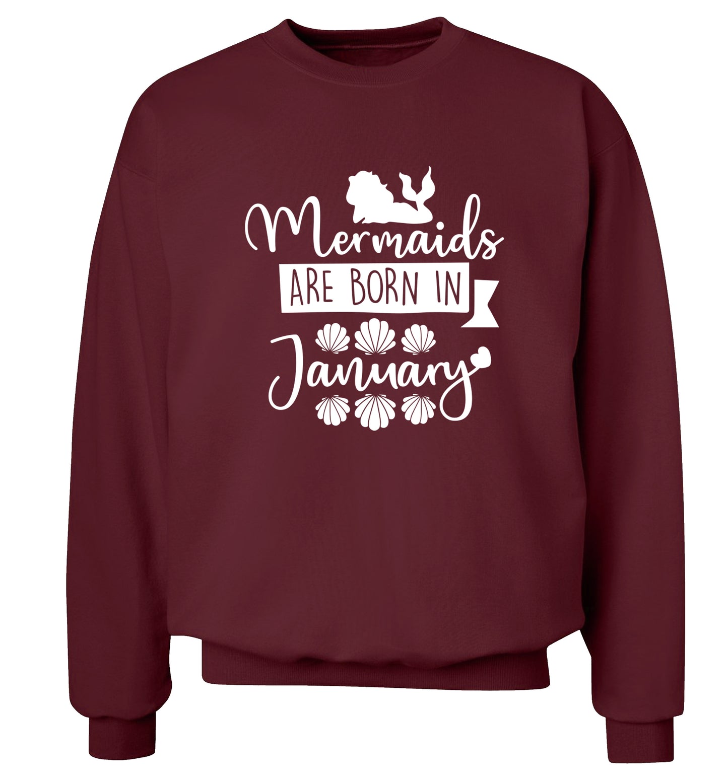 Mermaids are born in January Adult's unisex maroon Sweater 2XL