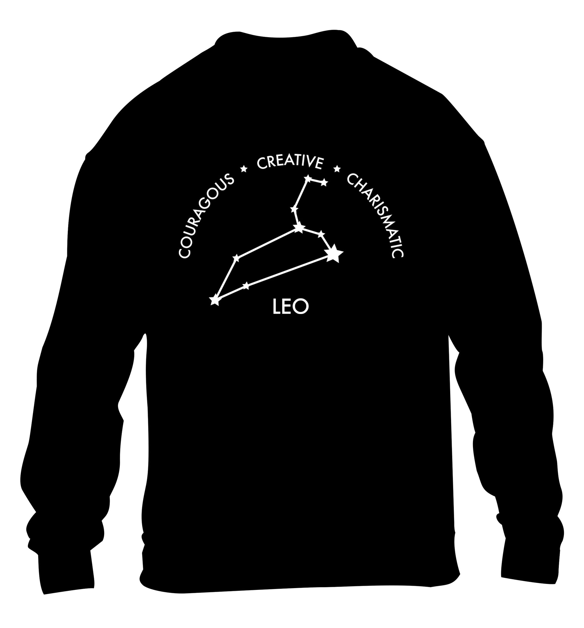 Leo - Courageous | Creative | Charismatic children's black sweater 12-13 Years