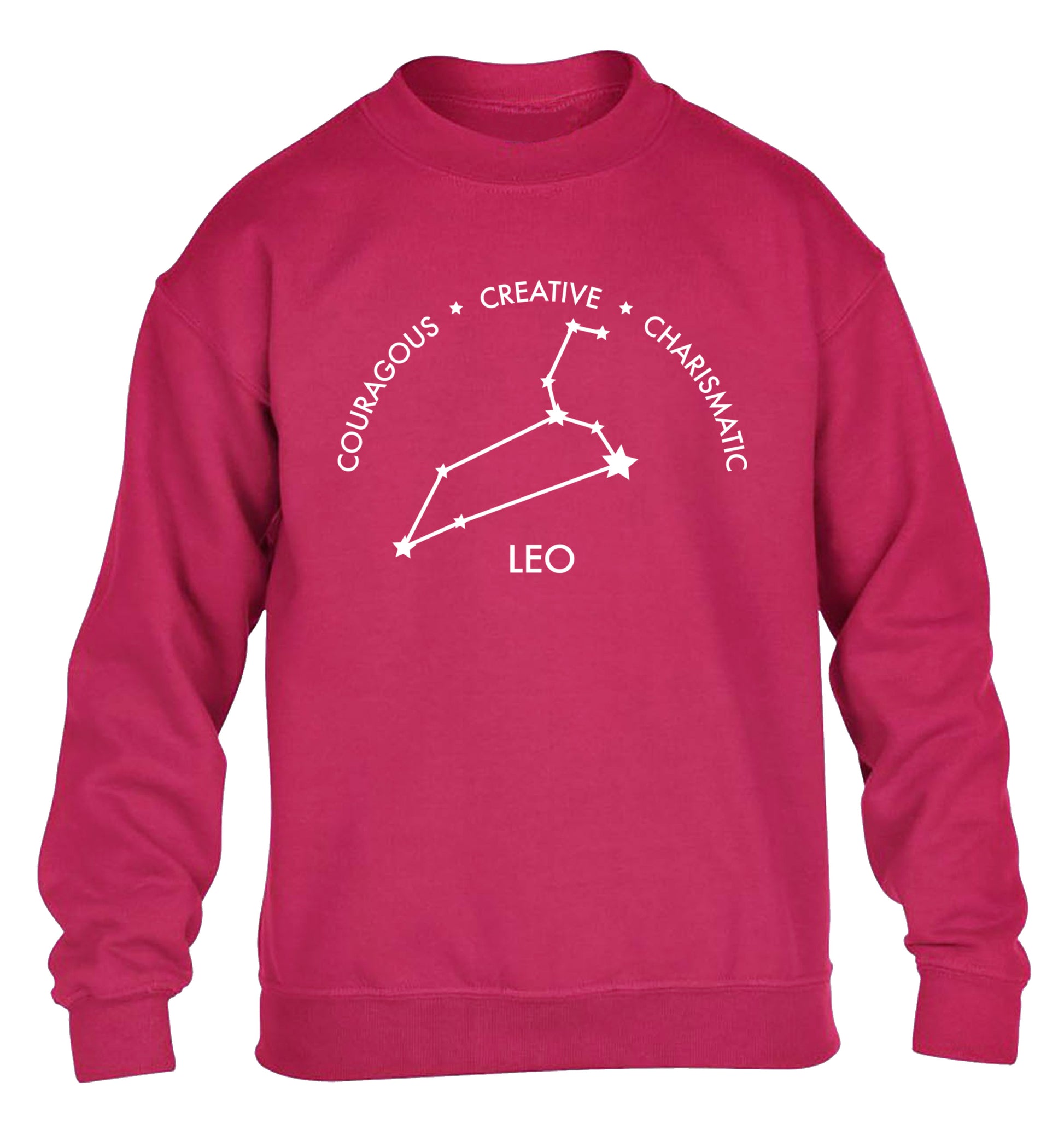 Leo - Courageous | Creative | Charismatic children's pink sweater 12-13 Years