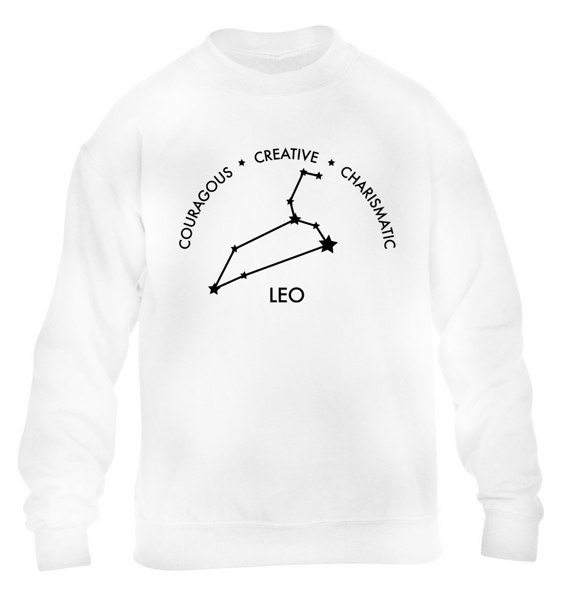 Leo - Courageous | Creative | Charismatic children's white sweater 12-13 Years