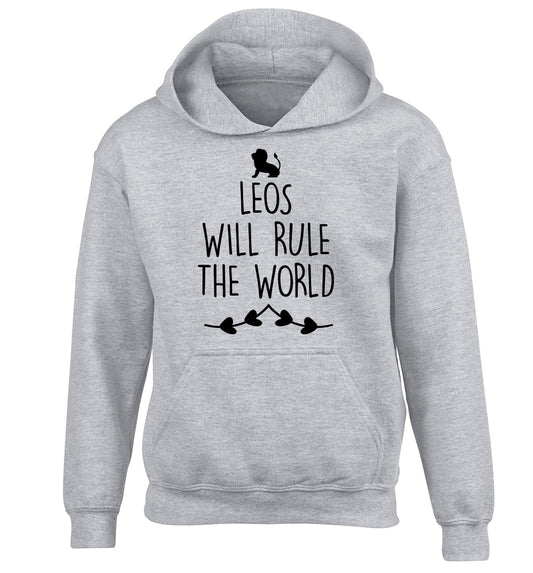Leos will run the world children's grey hoodie 12-13 Years