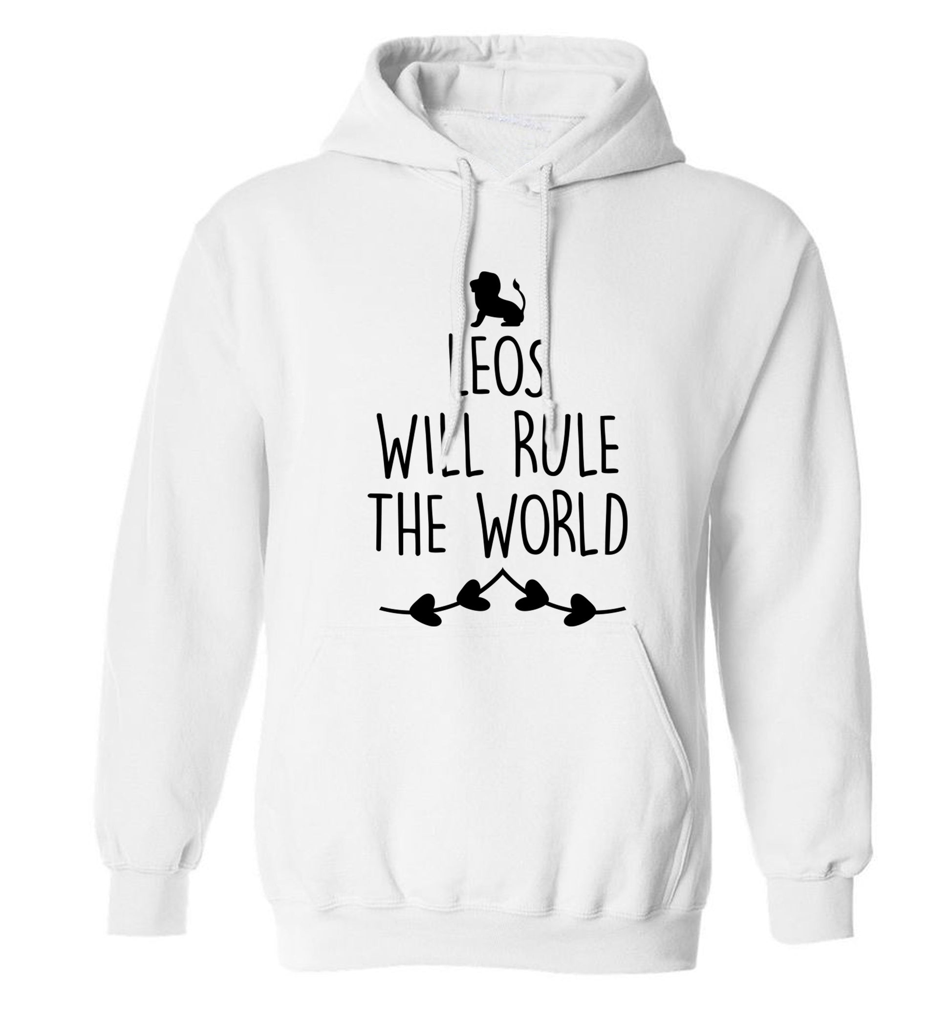 Leos will run the world adults unisex white hoodie 2XL