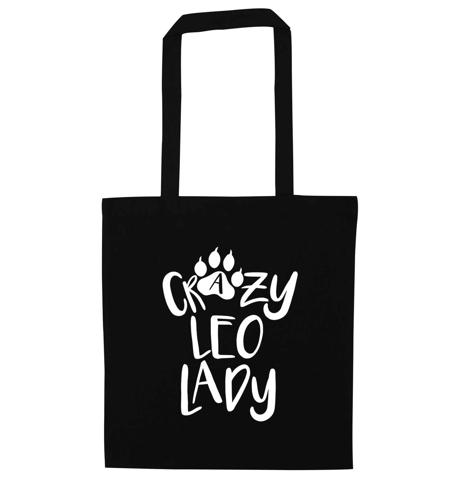 Crazy leo lady black tote bag