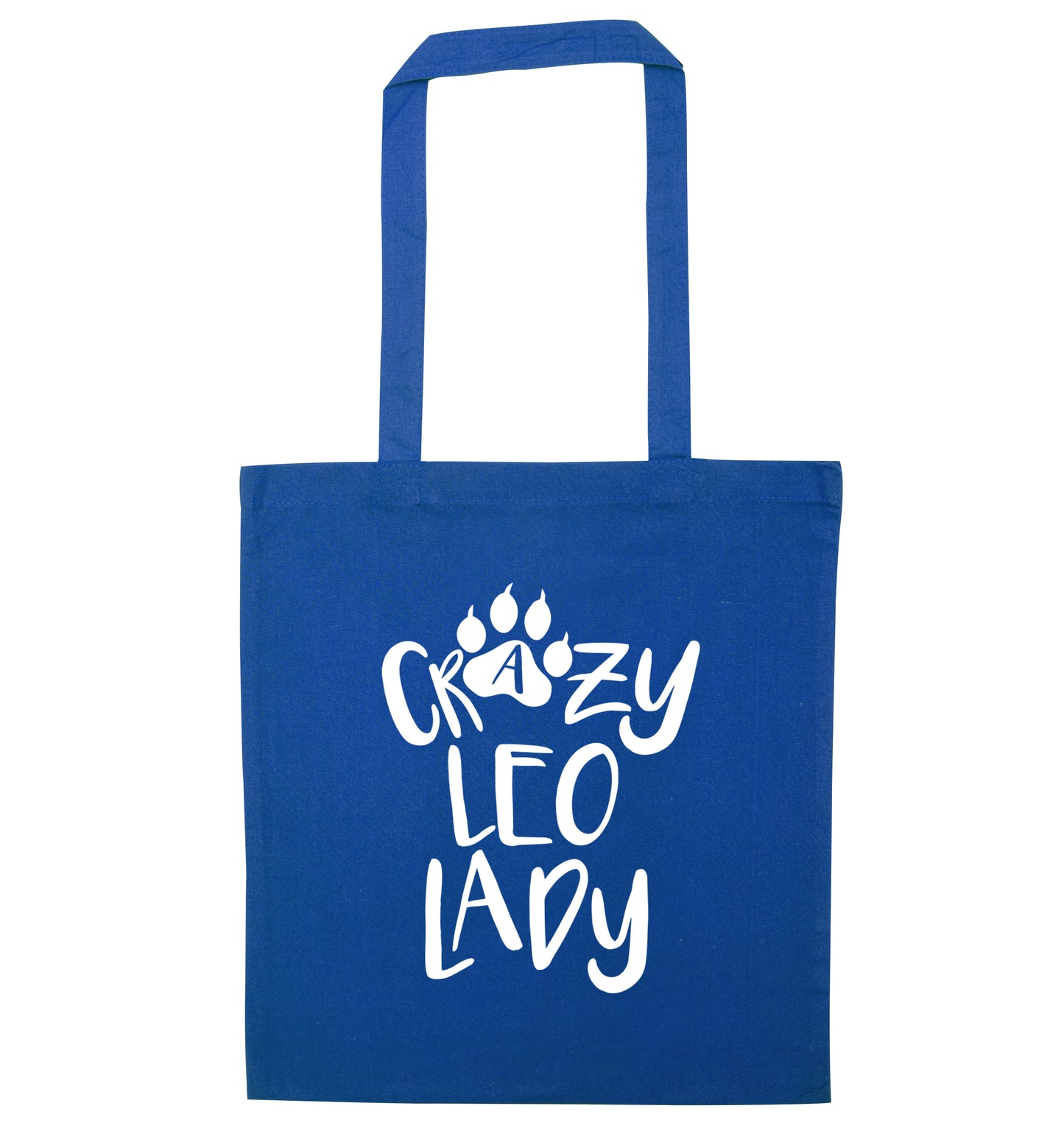 Crazy leo lady blue tote bag