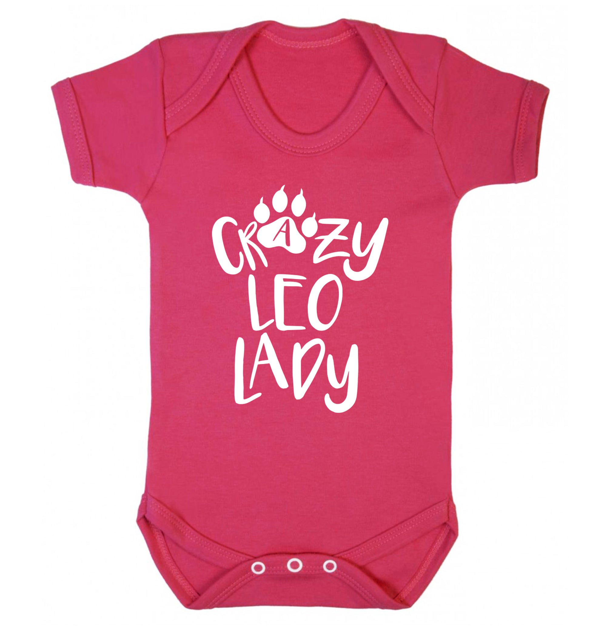 Crazy leo lady Baby Vest dark pink 18-24 months