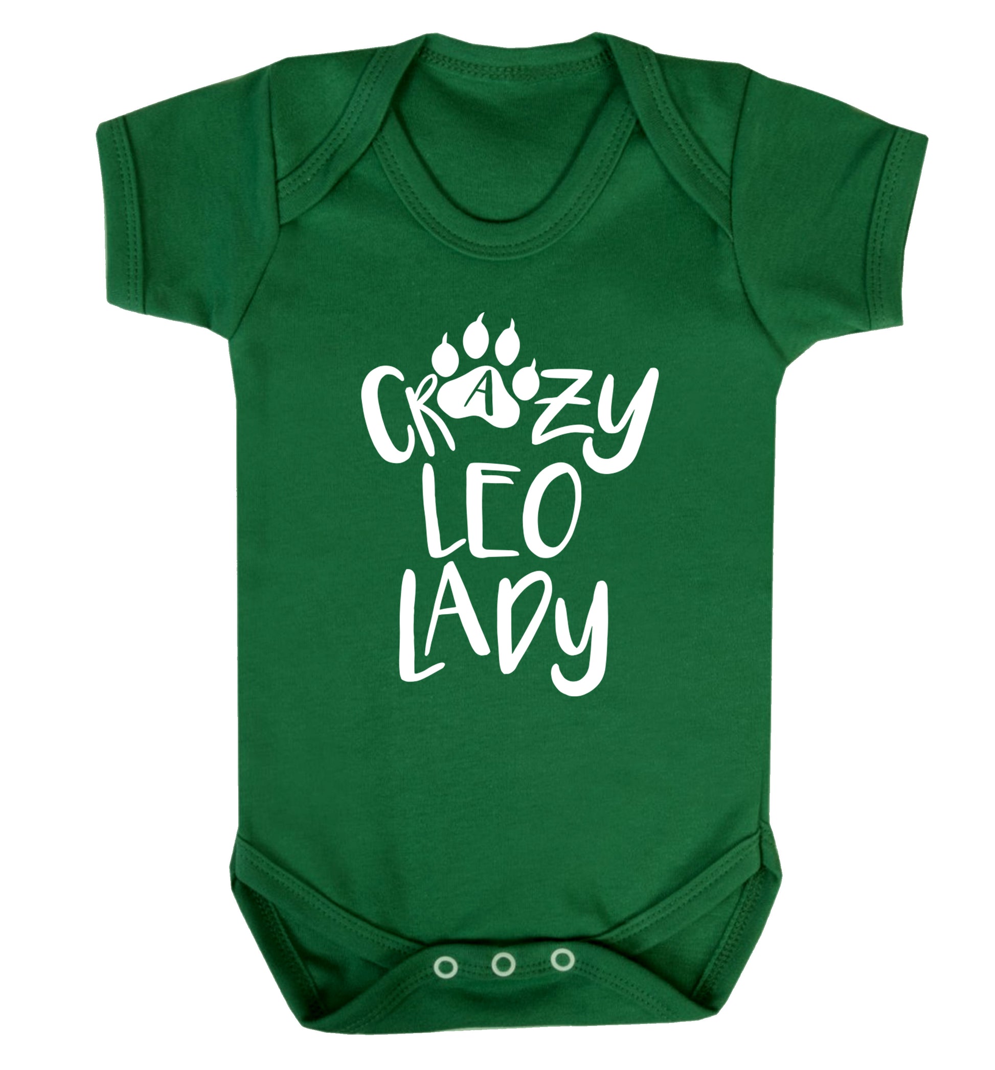 Crazy leo lady Baby Vest green 18-24 months