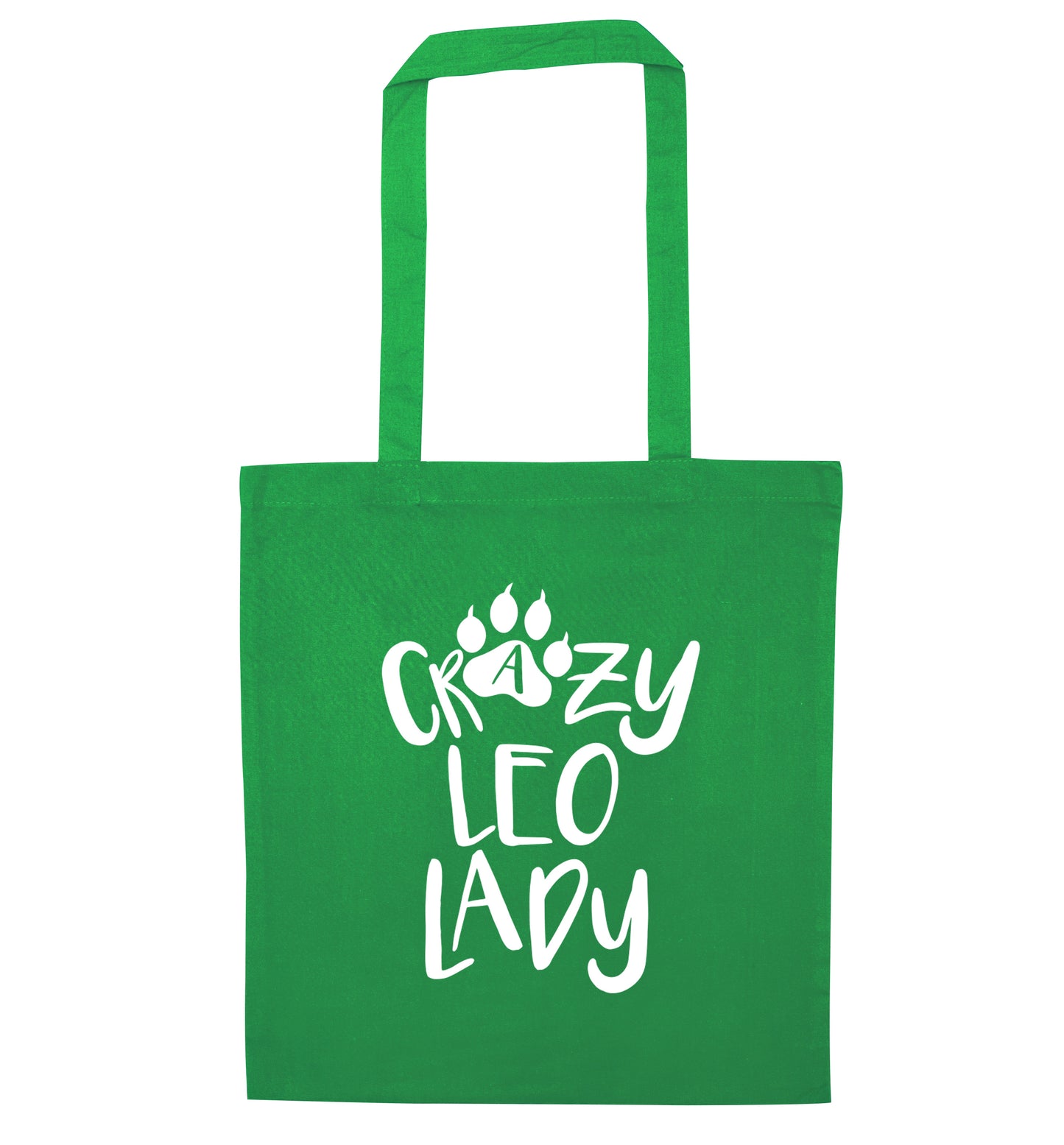 Crazy leo lady green tote bag