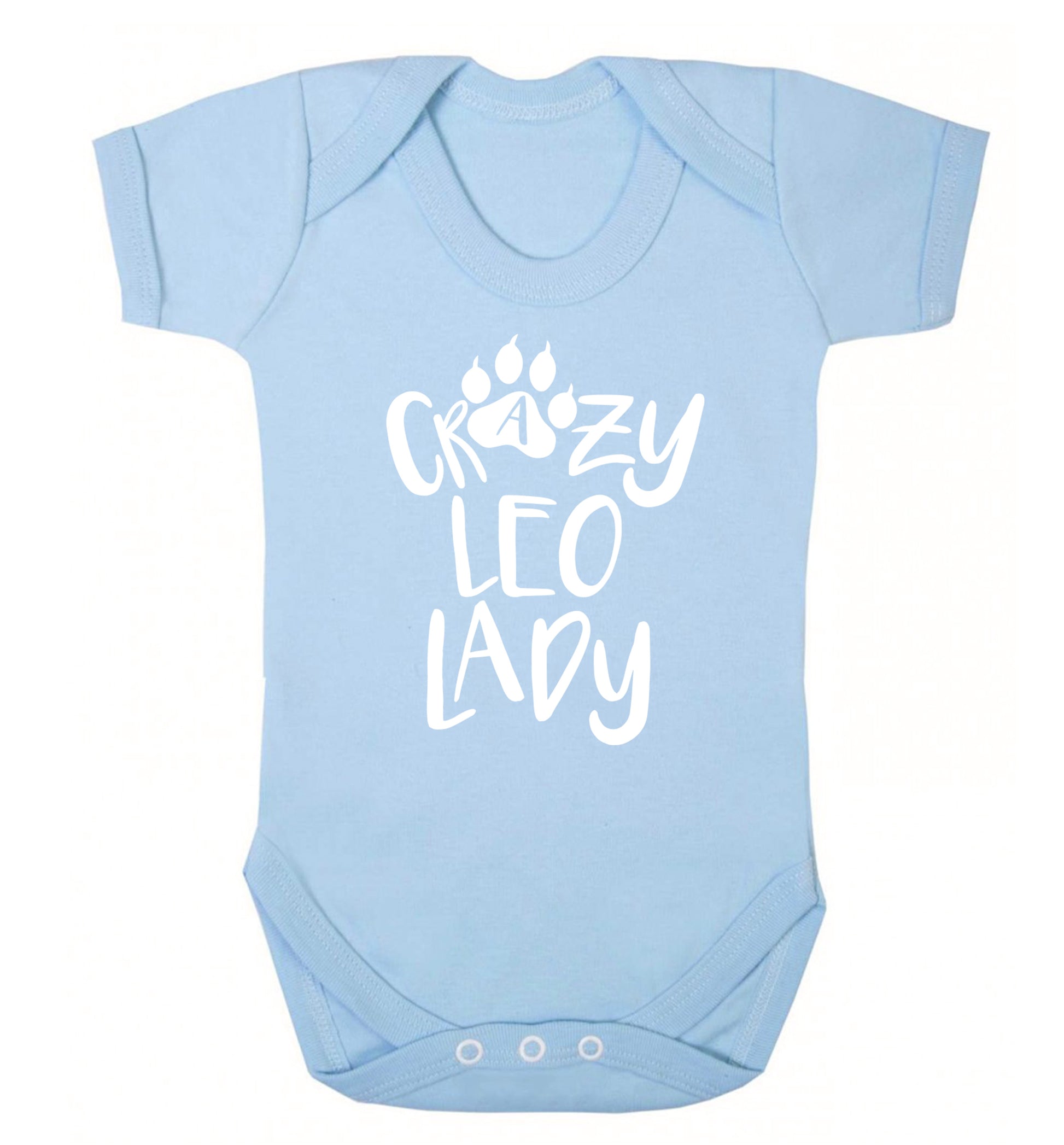 Crazy leo lady Baby Vest pale blue 18-24 months