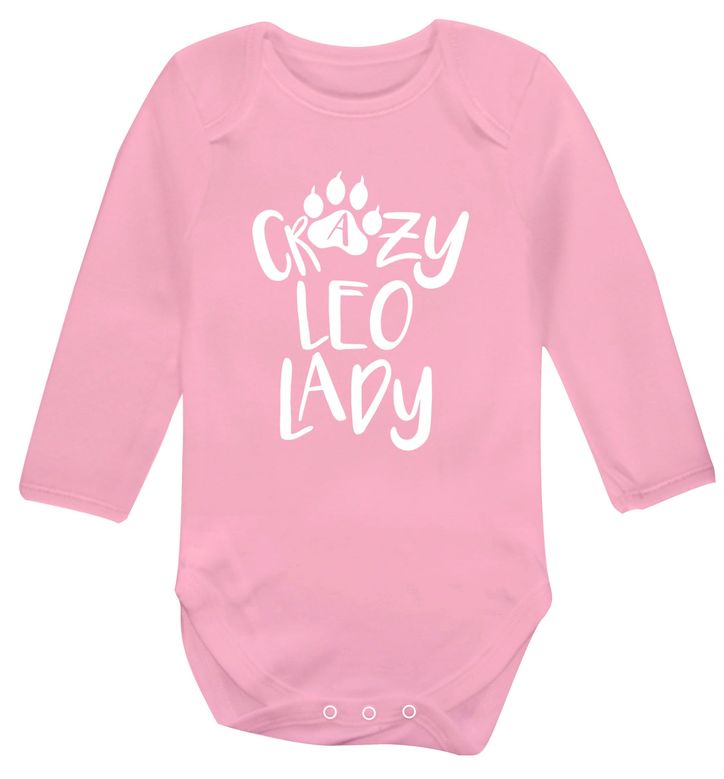 Crazy leo lady Baby Vest long sleeved pale pink 6-12 months