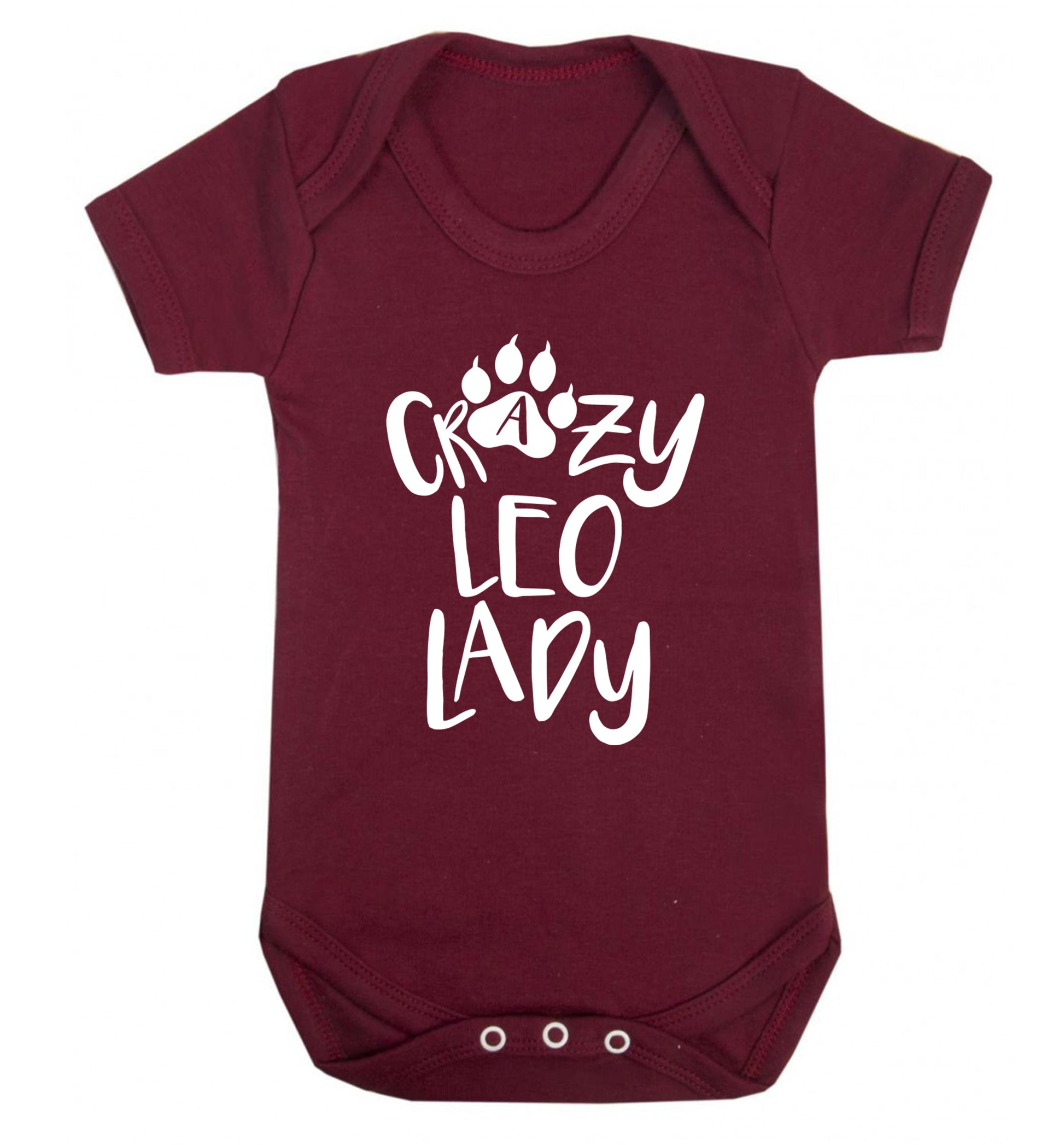 Crazy leo lady Baby Vest maroon 18-24 months