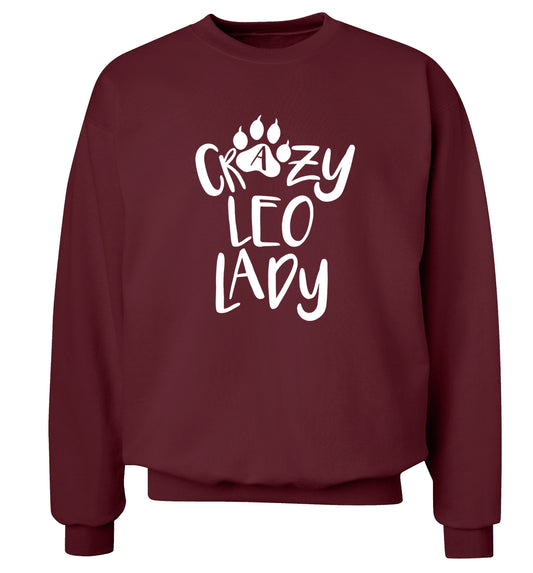 Crazy leo lady Adult's unisex maroon Sweater 2XL