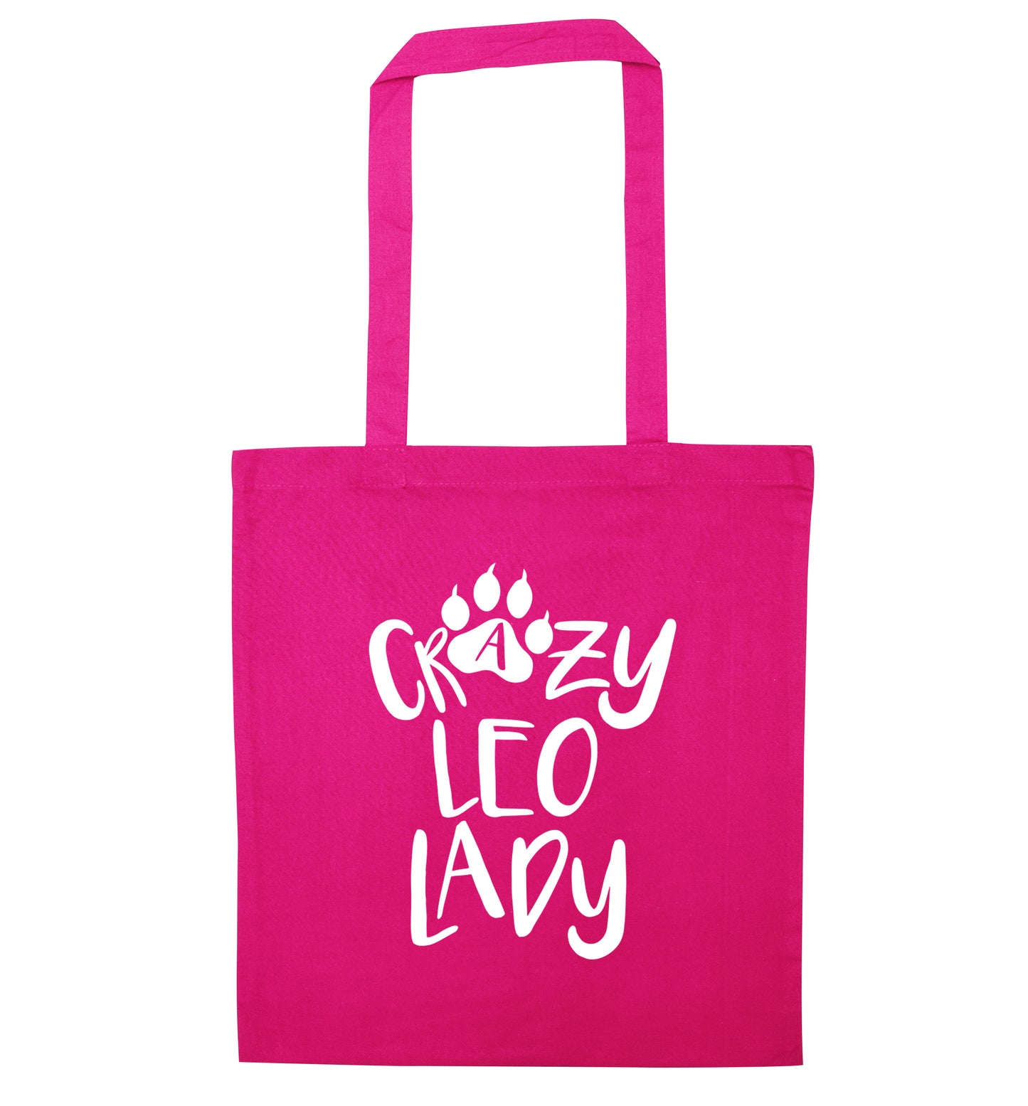 Crazy leo lady pink tote bag