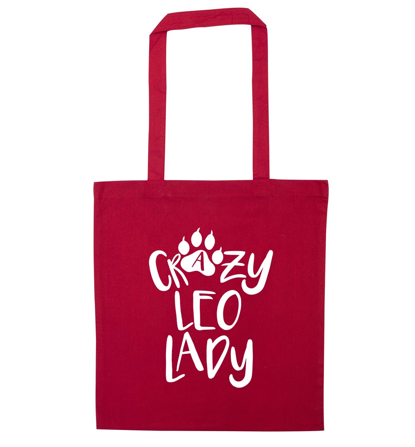 Crazy leo lady red tote bag