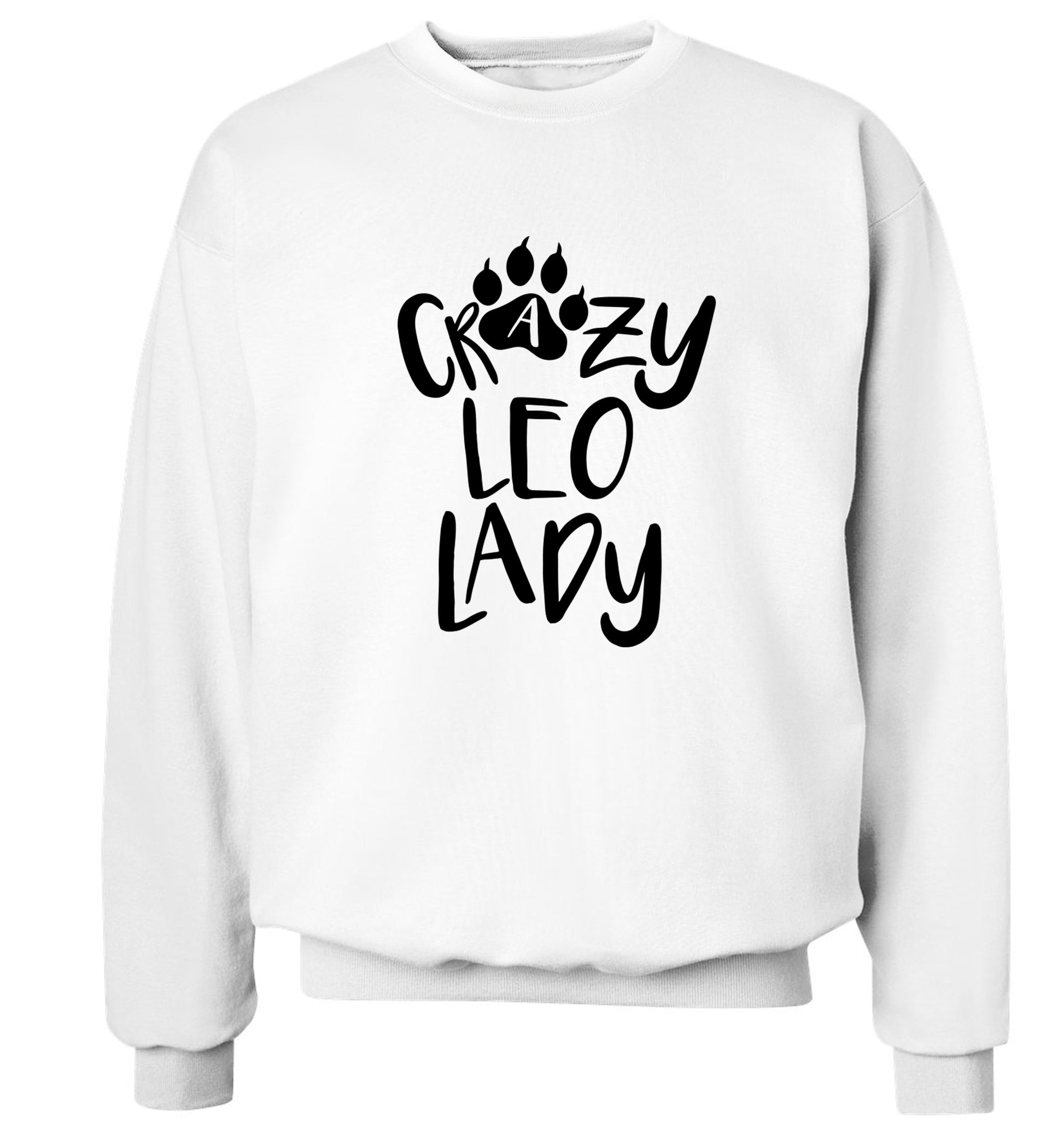 Crazy leo lady Adult's unisex white Sweater 2XL