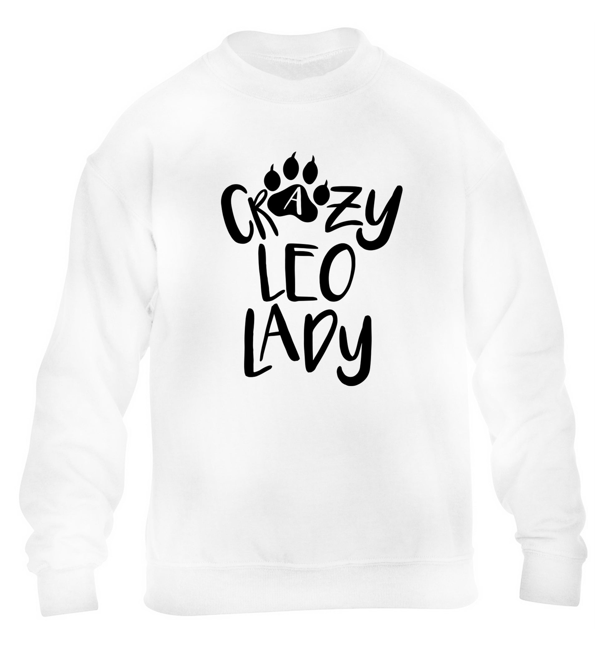 Crazy leo lady children's white sweater 12-13 Years