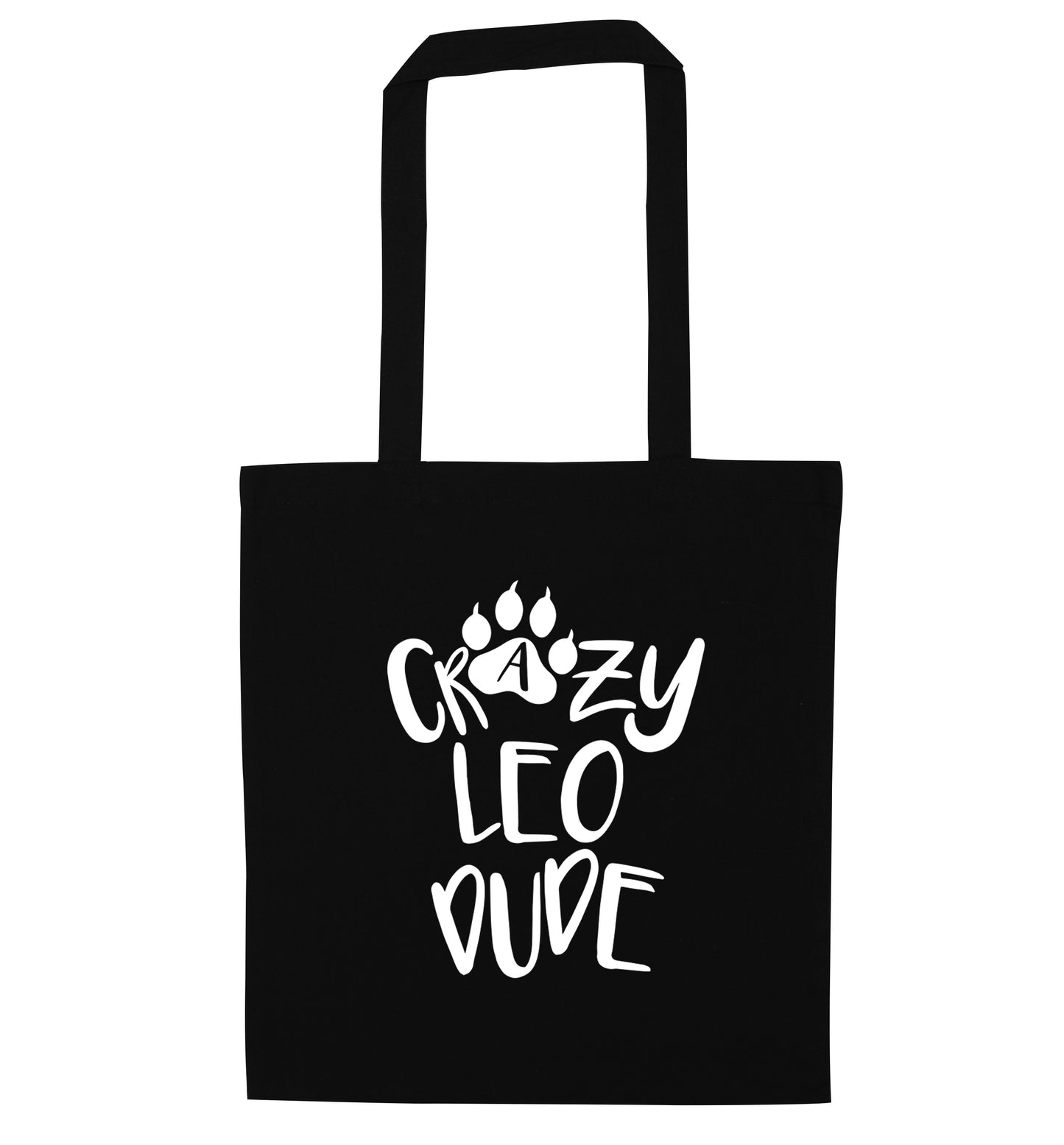 Crazy leo dude black tote bag