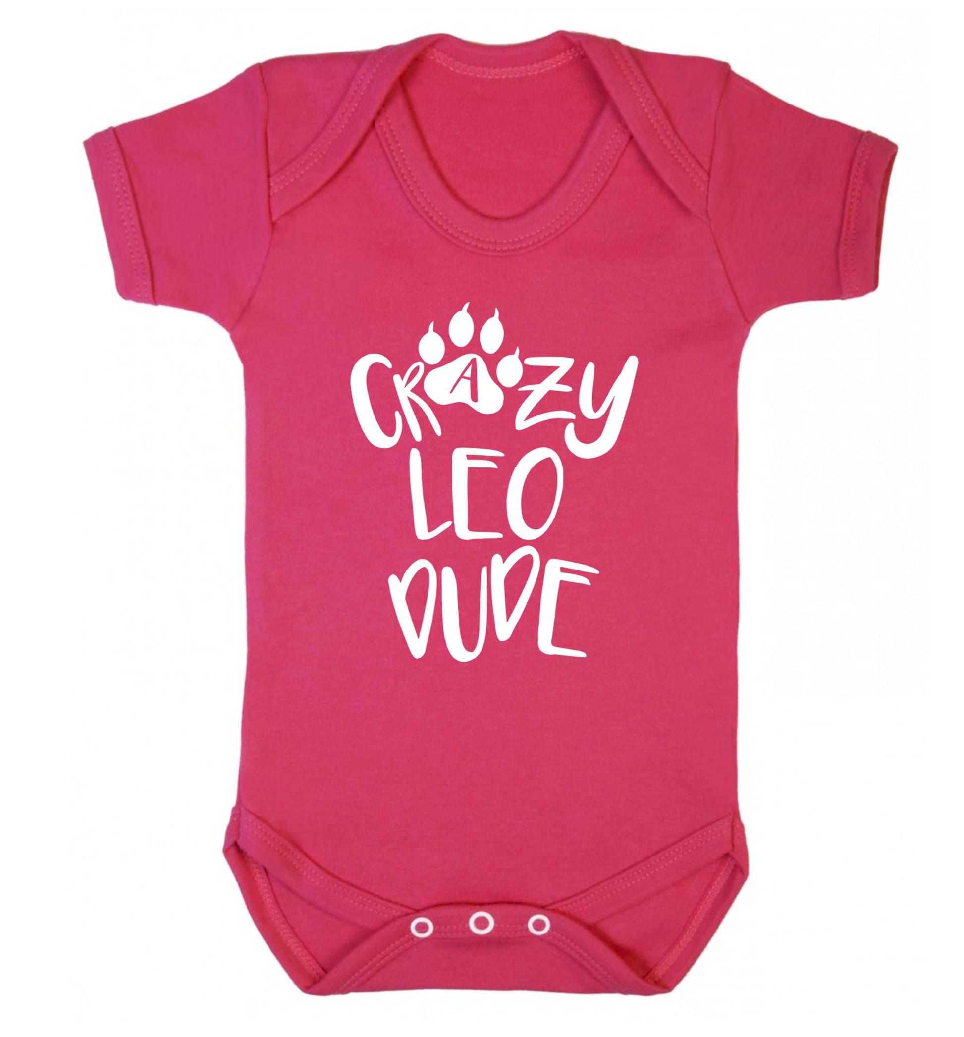 Crazy leo dude Baby Vest dark pink 18-24 months