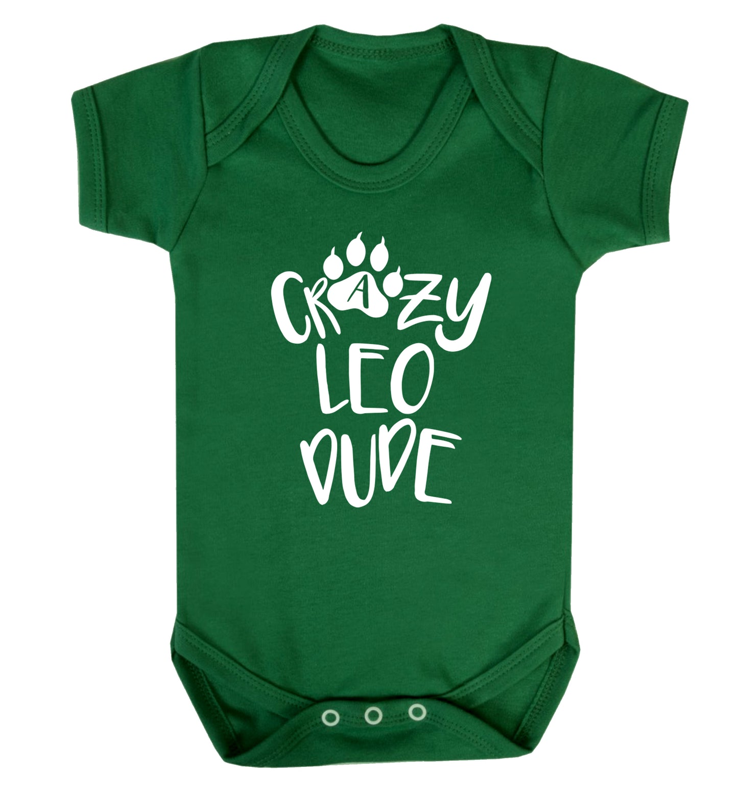 Crazy leo dude Baby Vest green 18-24 months