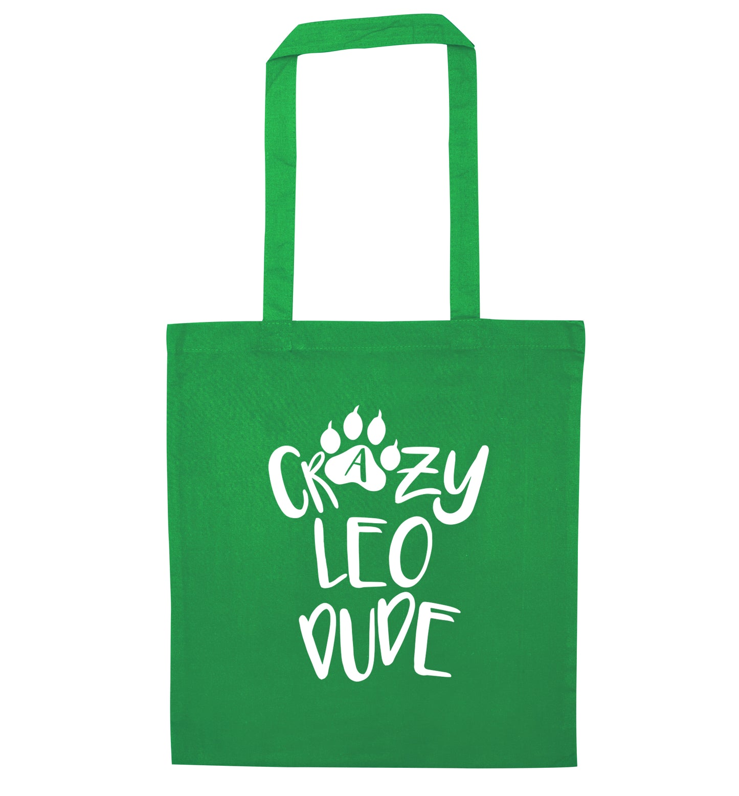 Crazy leo dude green tote bag