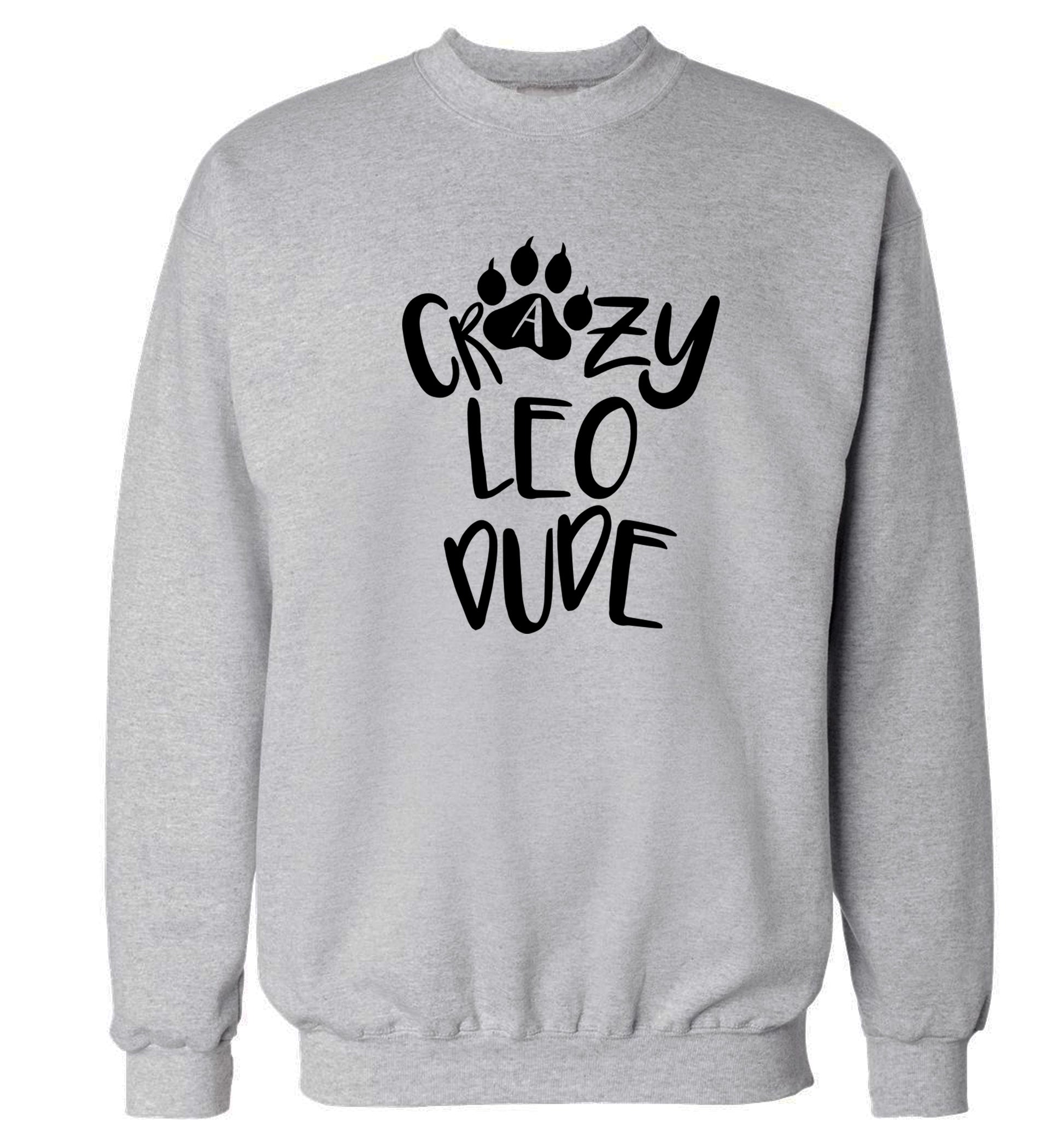 Crazy leo dude Adult's unisex grey Sweater 2XL