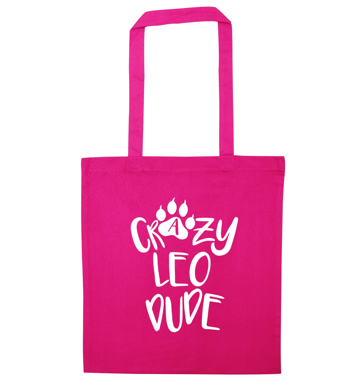 Crazy leo dude pink tote bag