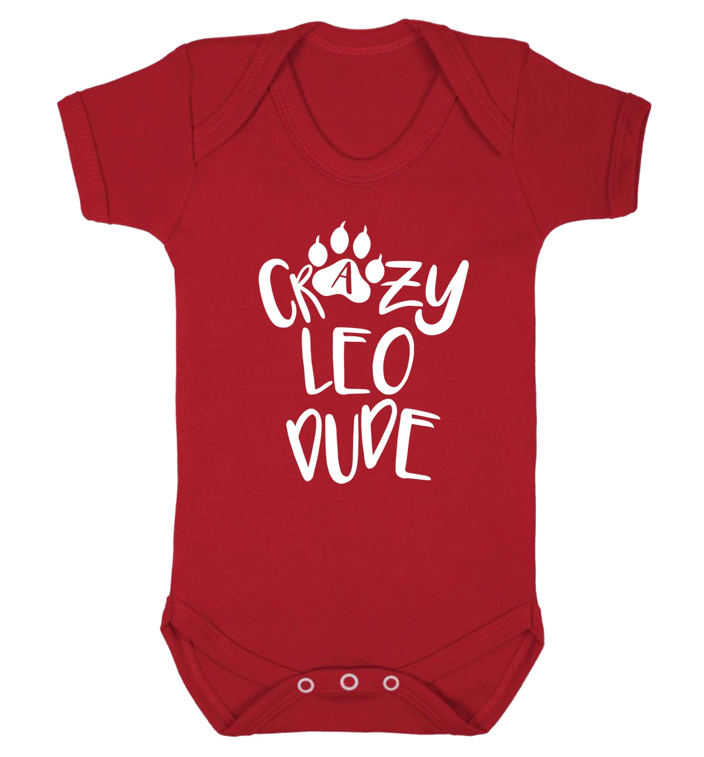 Crazy leo dude Baby Vest red 18-24 months