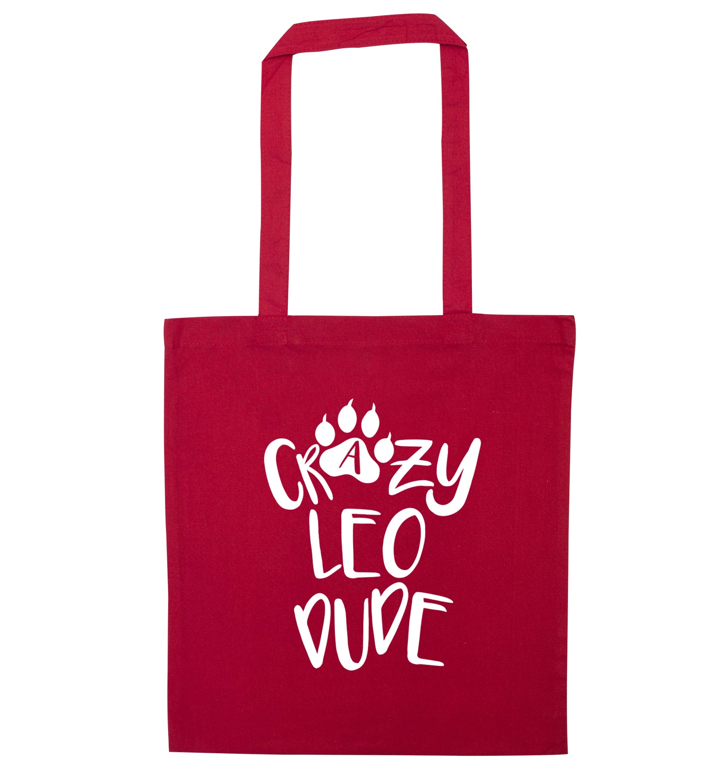 Crazy leo dude red tote bag