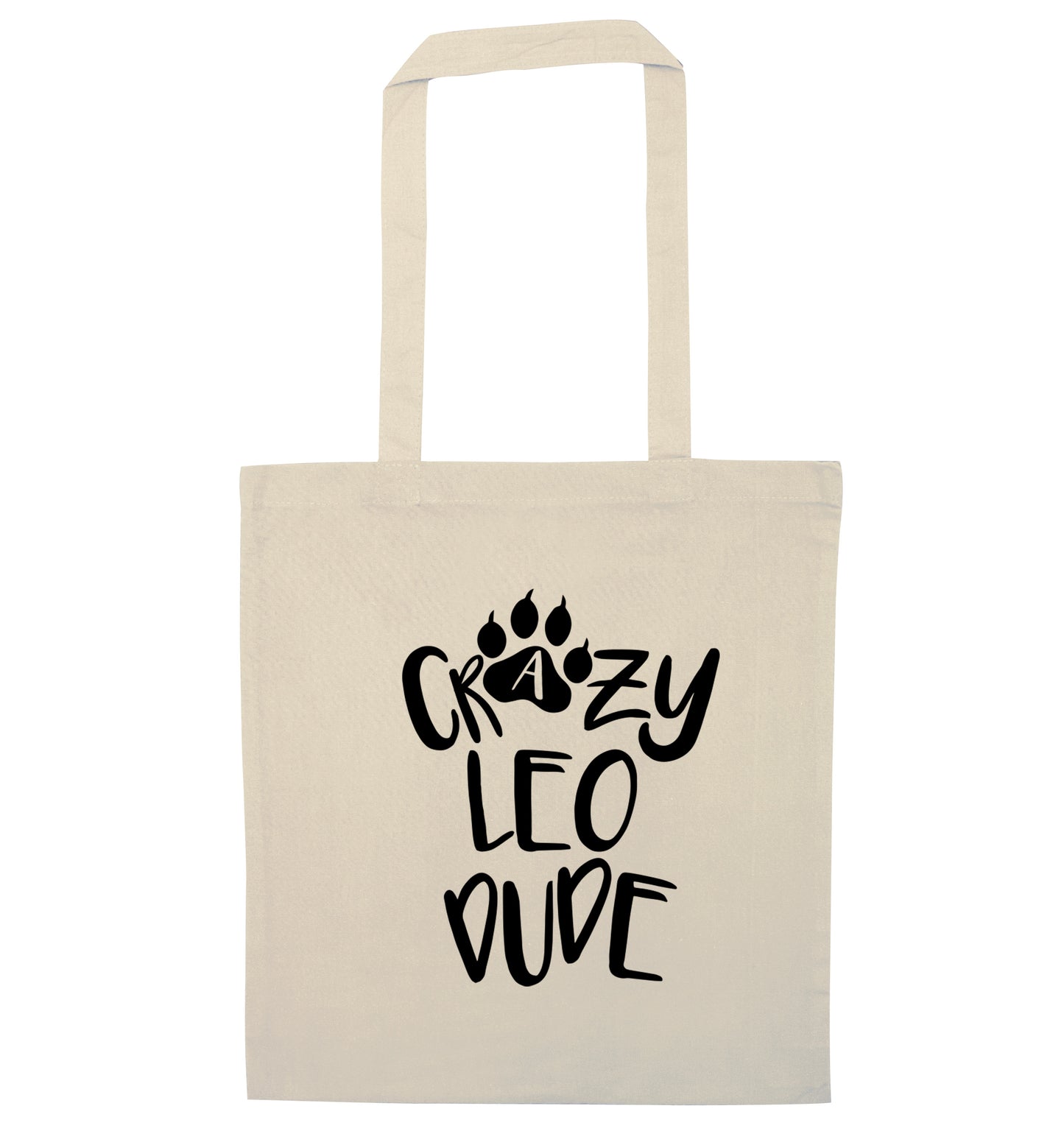 Crazy leo dude natural tote bag