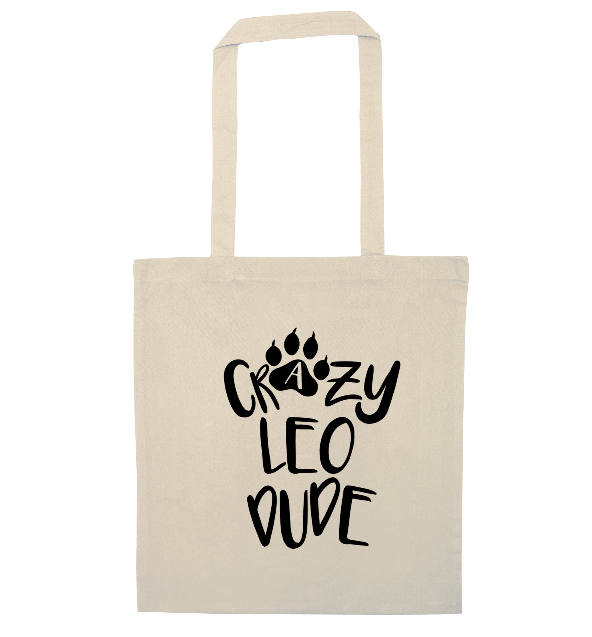 Crazy leo dude natural tote bag